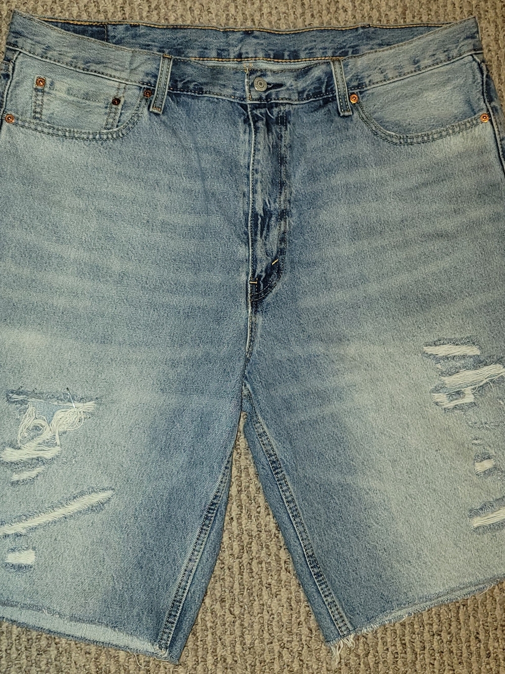 Levi's 469s Size 40 Light Blue Distressed Denim Shorts